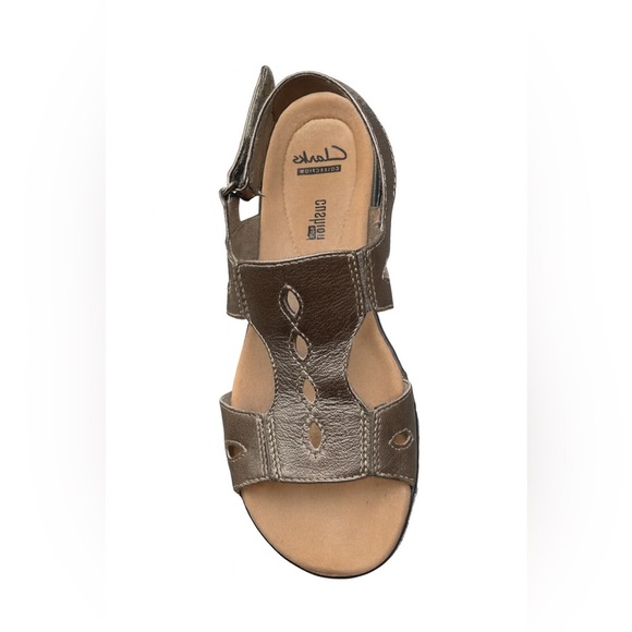 Clarks Collection Women’s Size 6 Wide Metallic Gold Comfort Sandals – New No Tag - Picture 2 of 4